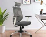 Executive Comfort White and Grey Brerathable Mesh Ergonomic Office Chair